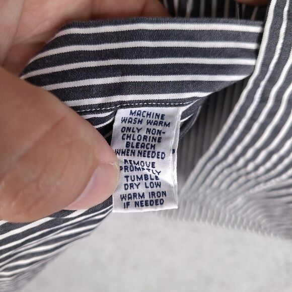 Vintage Ralph Lauren Dress Shirt Mens 16 34/35 Black White Striped Classic Fit‎ - Picture 8 of 16
